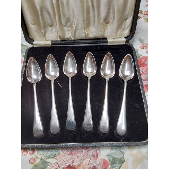 Set of 6 Vintage Teaspoons DWTS per dozen EPNS Super A Sheffield England in box - Picture 2 of 4